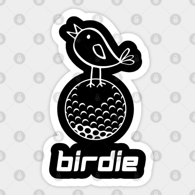 Golf Birdie T-Shirt - Funny Golf Pun Doodle Graphic Tee. Cute Bird on Golf Ball Design. Perfect Gift for Golfers and Caddies. Sticker by TurnEffect
